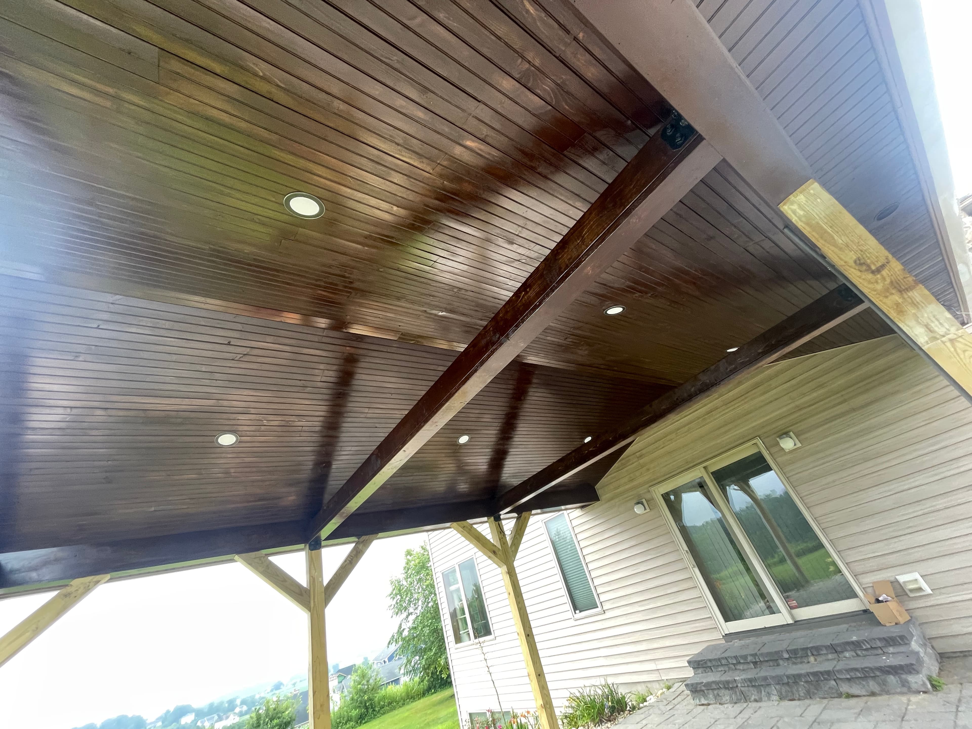 Alternate view of finished patio, pavilion, and home tie-in.