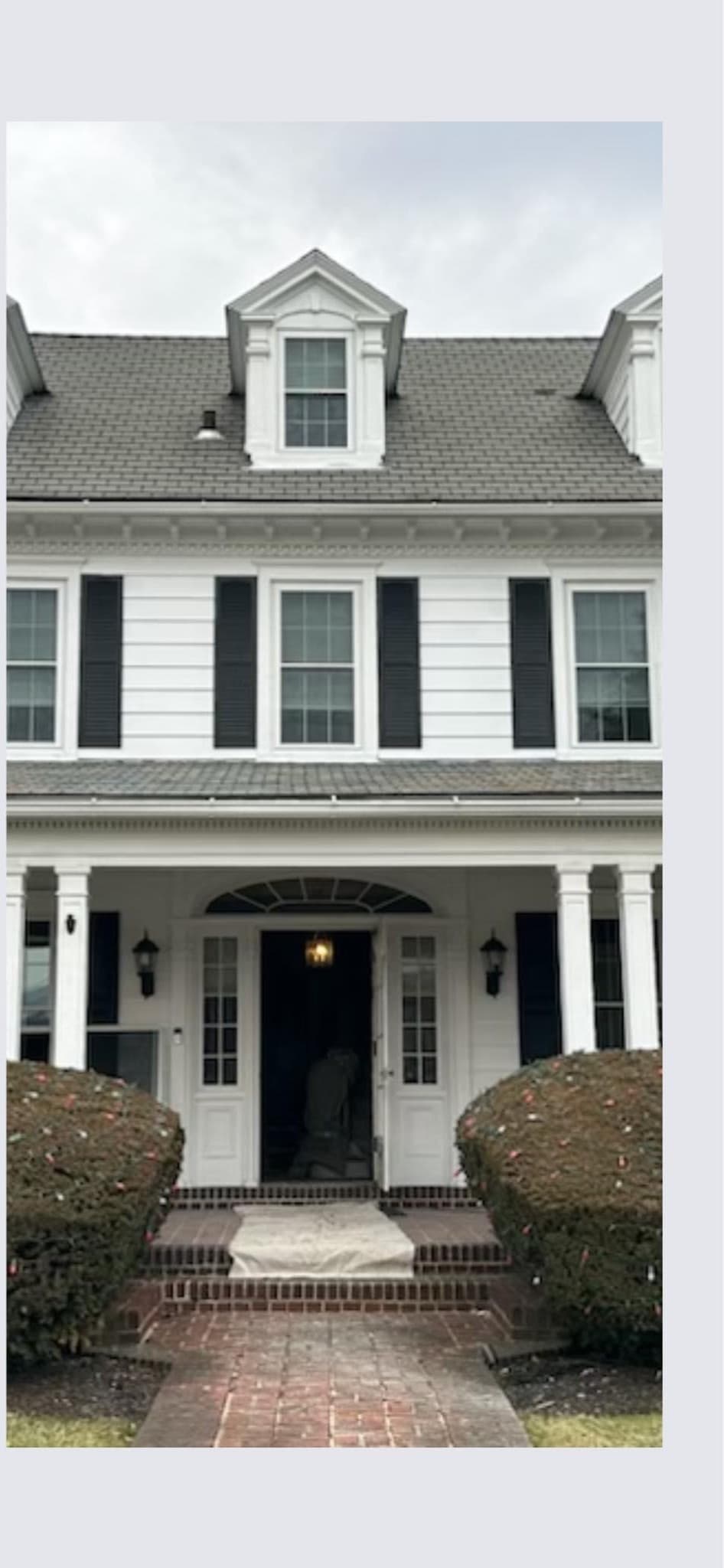 Finished front elevation after dormer, shutter, and exterior detail refresh in the Lehigh Valley.