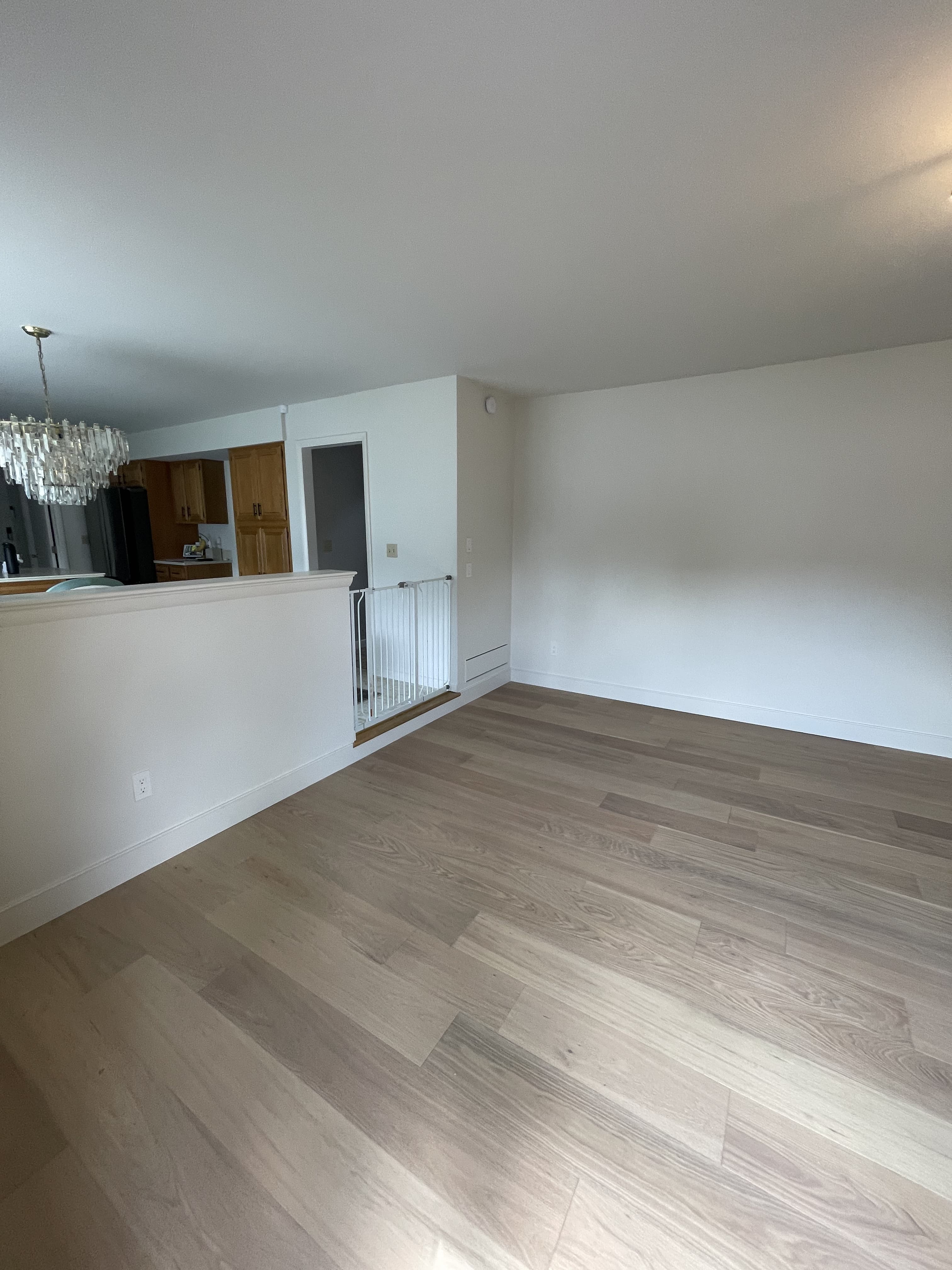 Living room finish detail after interior renovation.