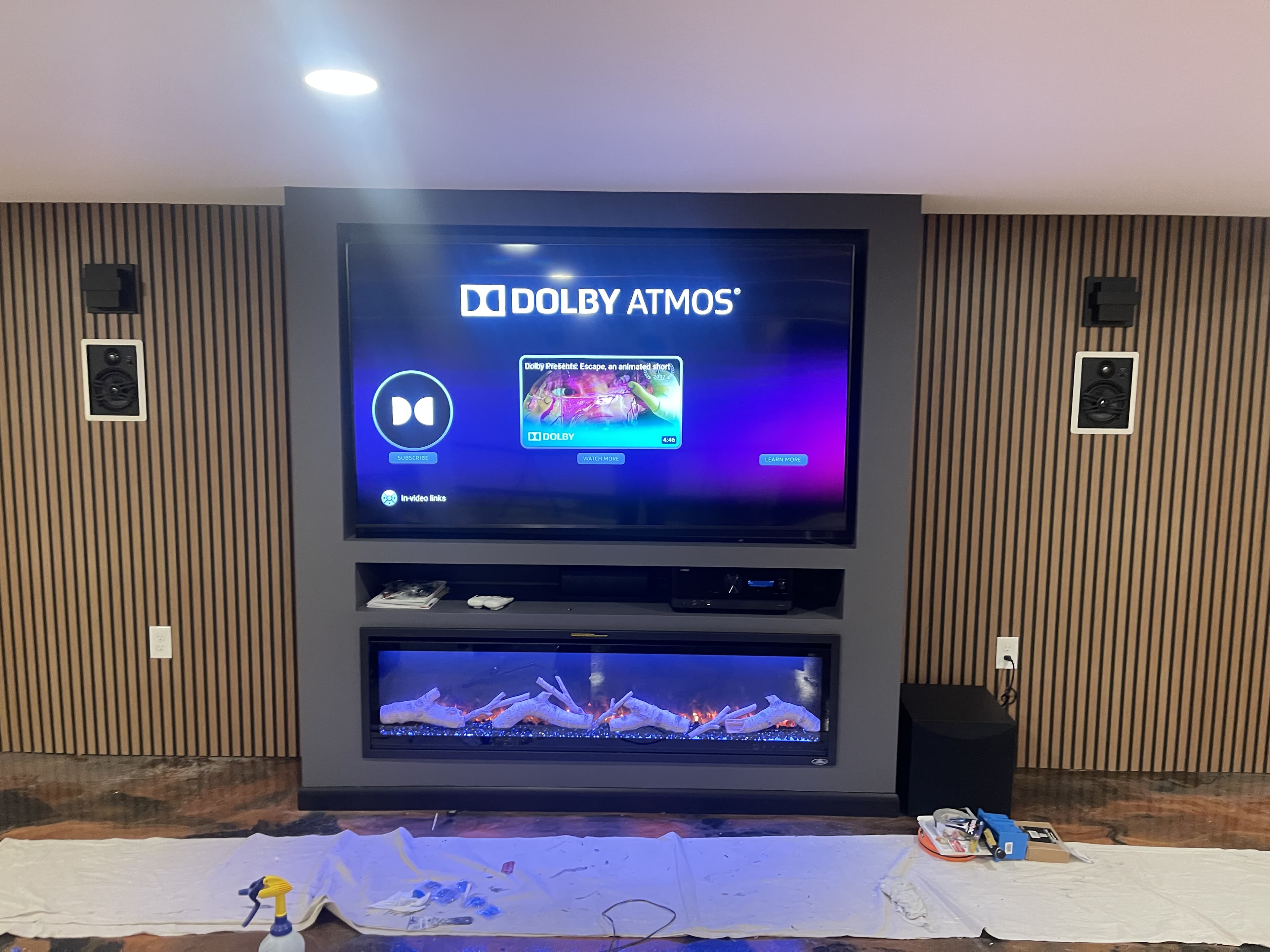 Wide basement view showing finished layout and floor detail.