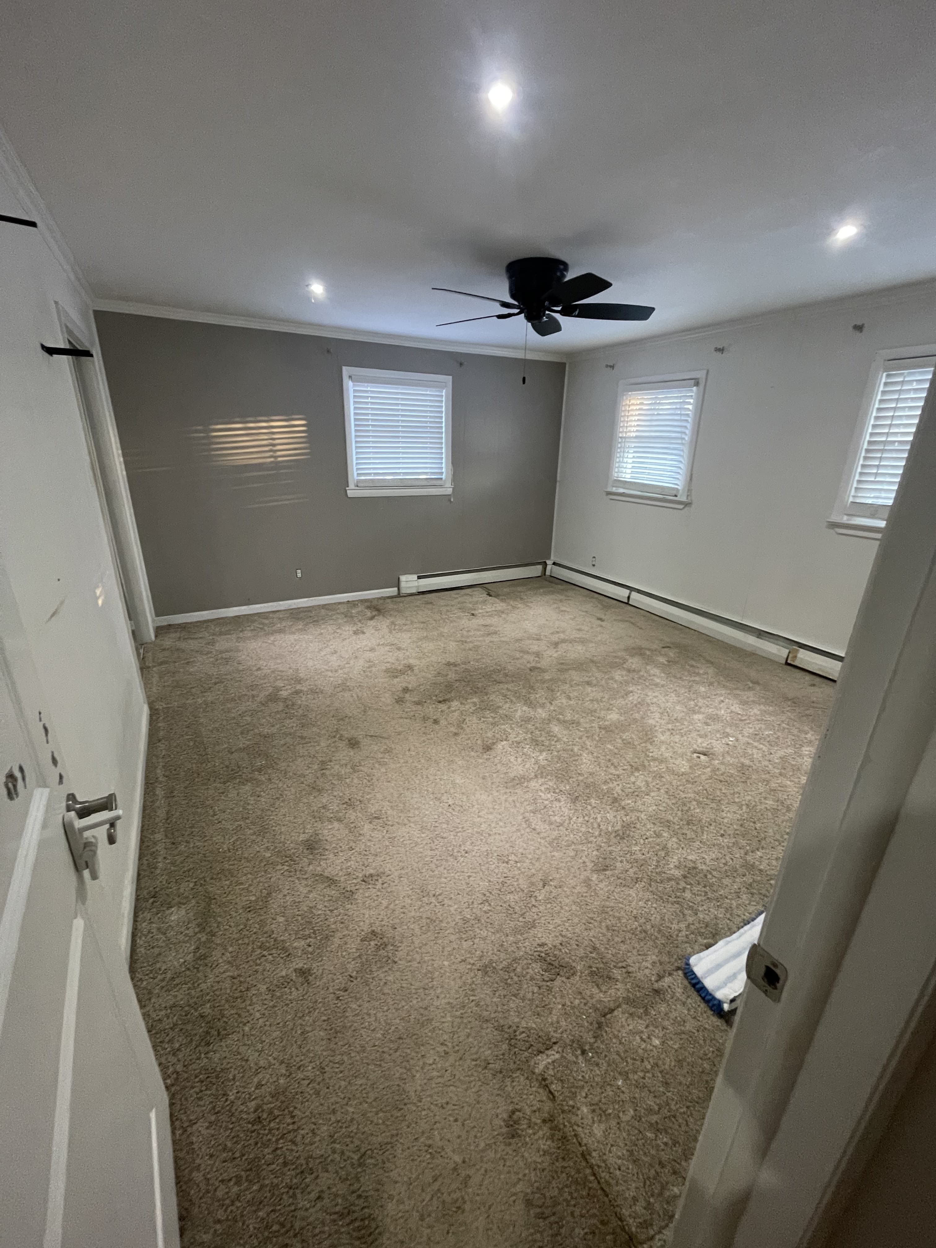 Additional before view of bedroom walls prior to refresh.